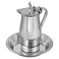 Кувшин и чаша для омовения рук, нержавеющая сталь, высота 23 см, У 13-0168