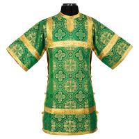 Стихарь алтарника детский, шелк &quot;Горненский&quot;, зеленый с золотом