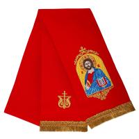 Закладка для Евангелия с иконой Спасителя красная, 150х15 см
