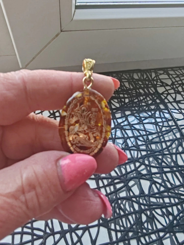 Образок нательный с ликом великомученика Георгия Победоносца, овальной формы, 2х3 см