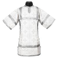 Стихарь алтарника детский, шелк &quot;Горненский&quot;, белый с серебром