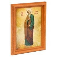 Икона апостола и евангелиста Иоанна Богослова в деревянной рамке, 12х1,5х17 см