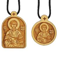 Образок деревянный с ликом святого целителя Пантелеимона