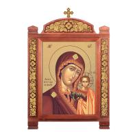 Киот настенный &quot;Суздальский&quot;, цвет &quot;кипарис&quot; с золотом (поталь), один модуль