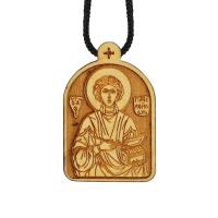 Образок деревянный с ликом святого целителя Пантелеимона