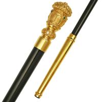 Посох из ювелирного сплава в позолоте с камнями