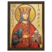 Икона благоверной Тамары, царицы Грузинской, №2, МДФ, 4х6 см