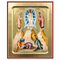 Икона Преображения Господня, на дереве, золочение (поталь), 12,5х16 см