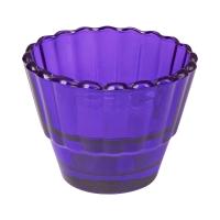 Стаканчик для лампады стеклянный рифленый фиолетовый, 8,1х6,3 см