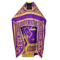 Иерейское облачение фиолетовое вышитое, парча