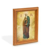 Икона апостола и евангелиста Иоанна Богослова в деревянной рамке, цвет &quot;кипарис&quot;,12х1,5х17 см