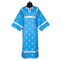 Стихарь алтарника, шелк &quot;Святительский&quot;, голубой с серебром