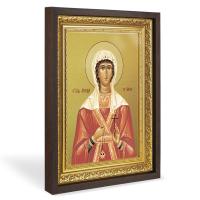 Икона мученицы Татианы Римской, в широком багете, цвет "темный дуб", на холсте, с золочением