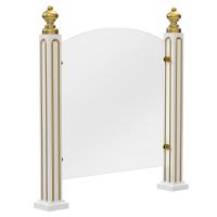 Свечная лавка. Секция №15, стеклянная перегородка белая с золотом (поталь)