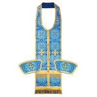 Требный набор / комплект, шелк "Горненский", с подкладом, голубой с золотом Требный набор / комплект, шелк "Горненский", с подкладом, голубой с золотом