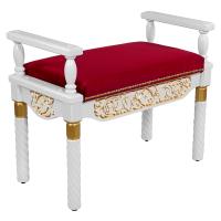 Седалище "Суздальское" белое с золотом (патина), 80х40х65 см