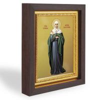 Икона преподобной Фотинии (Светланы) Палестинской, в узком багете, цвет "темный дуб", на холсте, с з