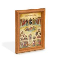 Икона Собора всех святых в деревянной рамке, 12х1,5х17 см