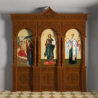 Киот напольный (г. Москва), цвет "кипарис", тройной, 229х260х26,8 см