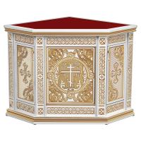 Жертвенник "Ярославский" белый с золотом (патина), угловой
