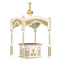 Облачение на престол "Романовское" белое с золотом (поталь)