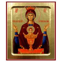 Икона Божией Матери "Неупиваемая Чаша", на дереве, золочение (поталь), 12,5х16 см