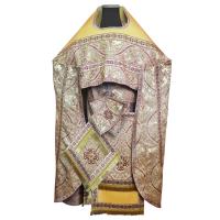 Иерейское облачение желтое, цветной галун, греческая парча
