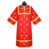 Стихарь алтарника детский, шелк &quot;Святительский&quot;, красный с золотом