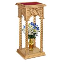 Подставка церковная "Суздальская", цвет "золото", колонны, красная ткань, 46х46х100 см