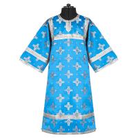 Стихарь алтарника детский, шелк "Святительский", голубой с серебром