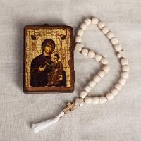 Четки из граба белые на 30 бусин