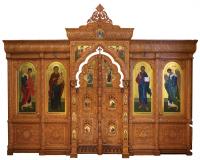 Иконостас с плоскорельефной резьбой, г. Щигры