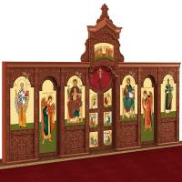 Иконостас деревянный "Суздальский" одноярусный, цвет "кипарис", 608х378х25,4 см
