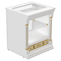 Свечная лавка "Судиславская". Секция №1, со стеклом, белая с золотом (поталь)