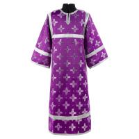 Стихарь алтарника, шелк "Святительский", фиолетовый с серебром