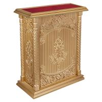 Подставка церковная &quot;Суздальская&quot;, цвет &quot;золото&quot;, тумба, красная ткань, 85х46х100 см