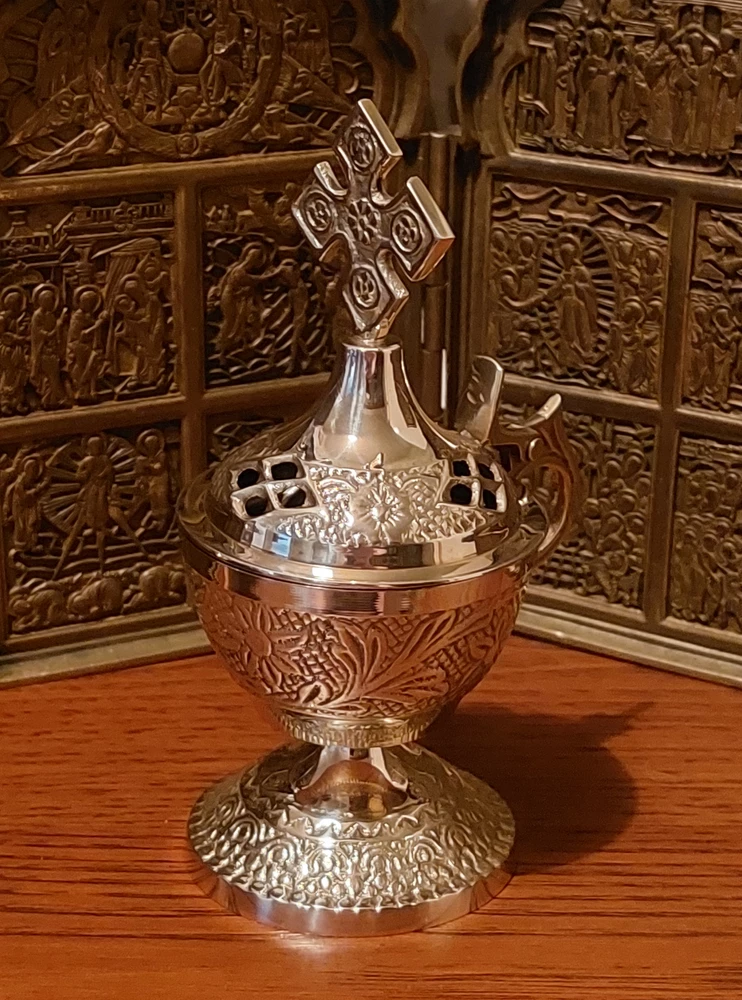 Кадильница латунная, 6,5х14 см