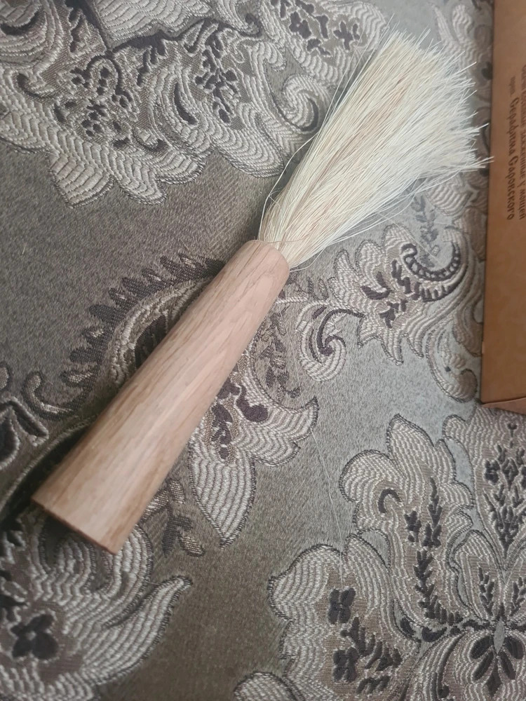 Кропило деревянное с натуральным ворсом (сорго), 21,5 см