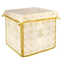 Облачение на престол с пеленой, шелк "Горненский", белое с золотом