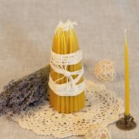 Свечи церковные маканые №1, пчелиный воск и парафин 50/50%, высота 15 см, 50 шт. 