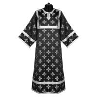 Стихарь алтарника, шелк &quot;Святительский&quot;, черный с серебром