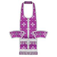 Требный набор / комплект, шелк "Святительский", с подкладом, фиолетовый с серебром