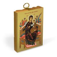 Икона Божией Матери "Всецарица" на деревянной основе, на холсте с золочением