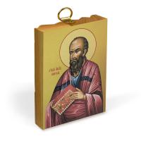 Икона апостола Павла на деревянной основе, на холсте с золочением