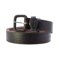 Ремень кожаный коричневый с молитвой "Живый в помощи" (Псалом 90), ширина 4 см