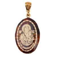 Образок нательный с ликом Божией Матери "Смоленская", овальной формы, 2х3 см