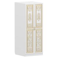 Шкаф для облачений "Суздальский" белый с золотом (патина), 90х92х231 см