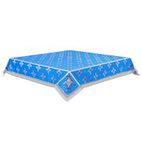 Пелена на престол с вышитыми херувимами, шелк &quot;Святительский&quot;, голубая с серебром