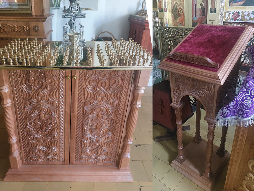Панихидный стол на 100 свечей "Ивановский", цвет "кипарис", 85х50х87 см