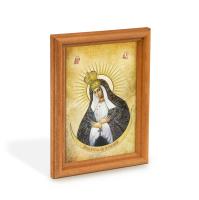 Икона Божией Матери "Остробрамская" в деревянной рамке, цвет "кипарис",12х1,5х17 см